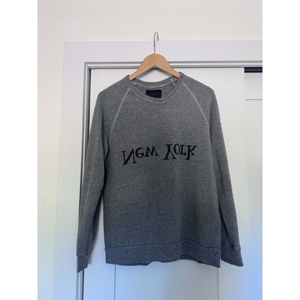 Assembly New York Mirrored Graphic Sweatshirt Heather Gray Raglan Crewneck